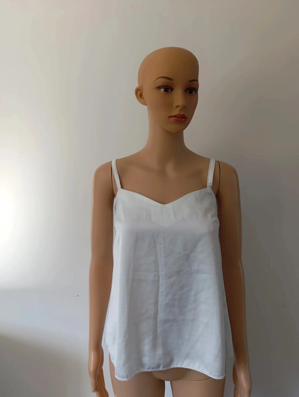 Caraco blanc femme – Débardeur fluide à fines bretelles – Taille S/M